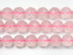 Rose quartz, 10mm round faceted, natural gem bead craft supplies