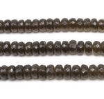 Smoky quartz, 5x8mm roundel faceted, natural gemstone beads onsale