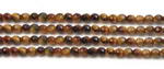 Tiger's eye, 3mm round faceted, natural gem stone bead strand on sale