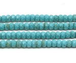 Turquoise, 4x6mm roundel faceted, natural gemstone beads on sale
