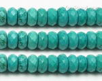 Turquoise, 5x10mm roundel faceted, natural gem beads jewelry bulk buy