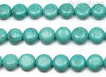 Turquoise, 14mm coin, natural gemstone beads jewelry making supplies