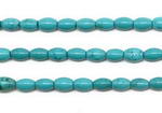 Turquoise, 6x8mm barrel, natural gemstone bead jewelry making supplies