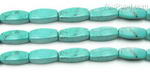 Turquoise, 7x19mm cylinder faceted, natural gem beads buy direct
