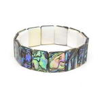 Abalone paua shell bracelet, rectangle shell beads
