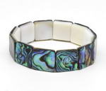 Abalone paua shell bracelet, square shell beads