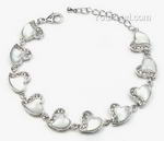 Heart shape white sea shell bracelet factory direct sale