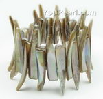 Horn shape sea shell bracelet natural color wholesale