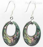 Abalone/paua shell earrings factory direct buy, sterling silver, 19x25mm