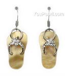 Yellow shell flipper earrings discounted sale