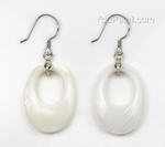 Oval mother of pearl discounted earrings sale, 925 silver, 18x25mm