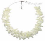 Natural mother of pearl multi-strand tincup necklace wholesale online