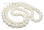 Round white shell long rope necklace on sale, 10mm