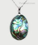 Abalone paua shell pendant on sale, sterling silver, 20x30mm