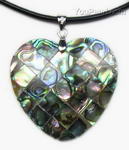 Abalone shell mosaic heart pendant on sale