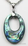 Abalone/paua shell pendant discounted sale, sterling silver, 19x25mm