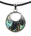 Natural paua abalone round shell pendant factory direct sale