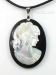 Mother of pearl white portrait cameo shell pendant buy direct