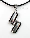Natural Tahitian double rectangle shell pendant on sale