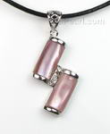 Pink two-rectangle shell pendant for sale online