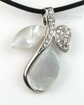 Mother of pearl white leaf shell pendant bulk sale