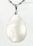 White teardrop mother of pearl pendant buy bulk, 925 silver, 20x30mm