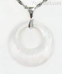 White round MOP shell pendant wholesale, sterling silver, 25mm