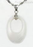 Oval mother of pearl discounted pendant sale, 925 silver, 18x25mm