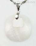 Square white MOP shell discounted pendant sale, 925 silver, 20mm