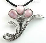 Pink trumpet flower shell pendant manufacturer direct sale