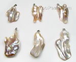 Free form freshwater blister pearl shell pendant wholesale