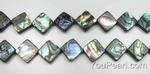Paua shell, 10x10mm dia-square, natural abalone shell beads on sale