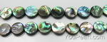 Paua shell, 10x10mm round, abalone shell bead jewelry making supplies