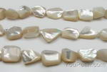 Mother of pearl, ivory white faceted nugget shell beads for sale online