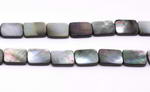 Tahitian shell beads, 10x14mm rectangle, natural black shell beads wholesale online