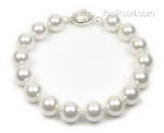White round shell pearl bracelet factory direct sale, 10mm