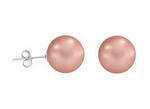 10mm pink round stud shell pearl earrings on sale, sterling silver