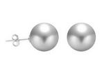 12mm grey round shell pearl silver earring studs discounted sale