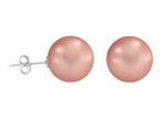 12mm pink round shell pearl silver earring studs factory direct sale