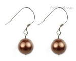 8mm coffee round shell pearl sterling earrings wholesale online
