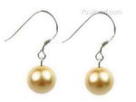 8mm gold round shell pearl silver earrings discounted sale