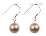 8mm bronze round shell pearl earrings for sale, sterling silver