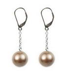 10mm bronze round shell pearl silver lever back earrings direct buy