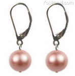 10mm pink round shell pearl silver lever back earrings buy online