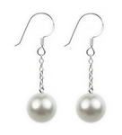 10mm white round shell pearl sterling silver drop earrings wholesale