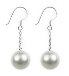 12mm white round shell pearl sterling drop earrings buy bulk