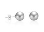 8mm grey round shell pearl silver earring studs factory direct sale