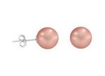 8mm pink round shell pearl sterling earring studs buy bulk