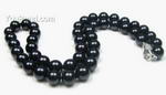 Black shell pearl necklace for sale online, 8mm round