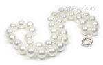 White round shell pearl necklace discounted sale, 10mm